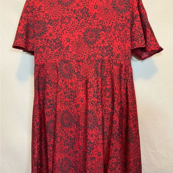 B-82 Aller Simplement Red & Black Floral Short Sleeve Tie Front Long Suit Jacket - Picture 9 of 12